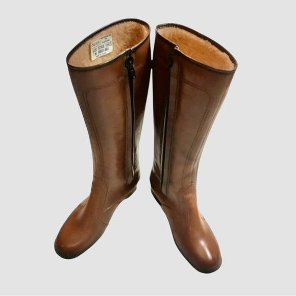 Vintage Sears Brown Waterproof Rain Boots 70s Style Size 7 - Picture 1 of 6